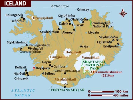 map of iceland
